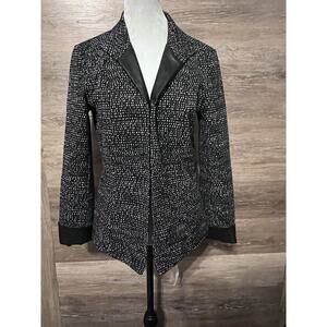 LAFAYETTE 148 NY Textured Jacket Blazer Sz 8 Black & Gray Women Business Formal